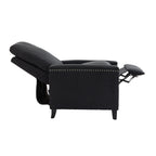 Fauteuil inclinable manuel moderne en velours avec coussins et décoration cloutée