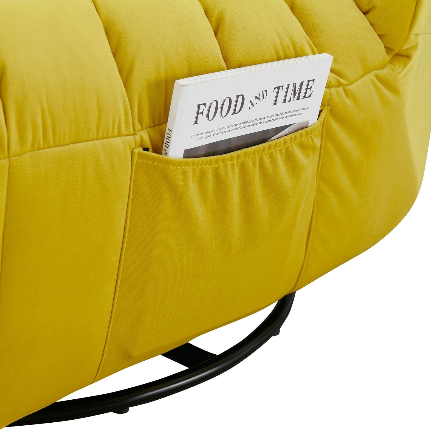 Canapé inclinable moderne en velours sans accoudoirs avec poche latérale et fonction d'inclinaison manuelle pour les petits espaces