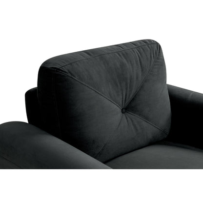 Canapé moderne en velours avec dossier incliné et cadre en bois massif pour salon, bureau ou petit espace