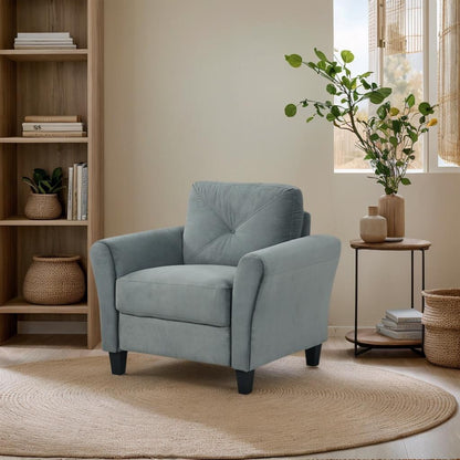 Canapé moderne en velours avec dossier incliné et cadre en bois massif pour salon, bureau ou petit espace