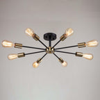 Plafonnier semi-encastré Spoutnik noir/doré pour salon, cuisine, bureau, chambre à coucher, hall d'entrée