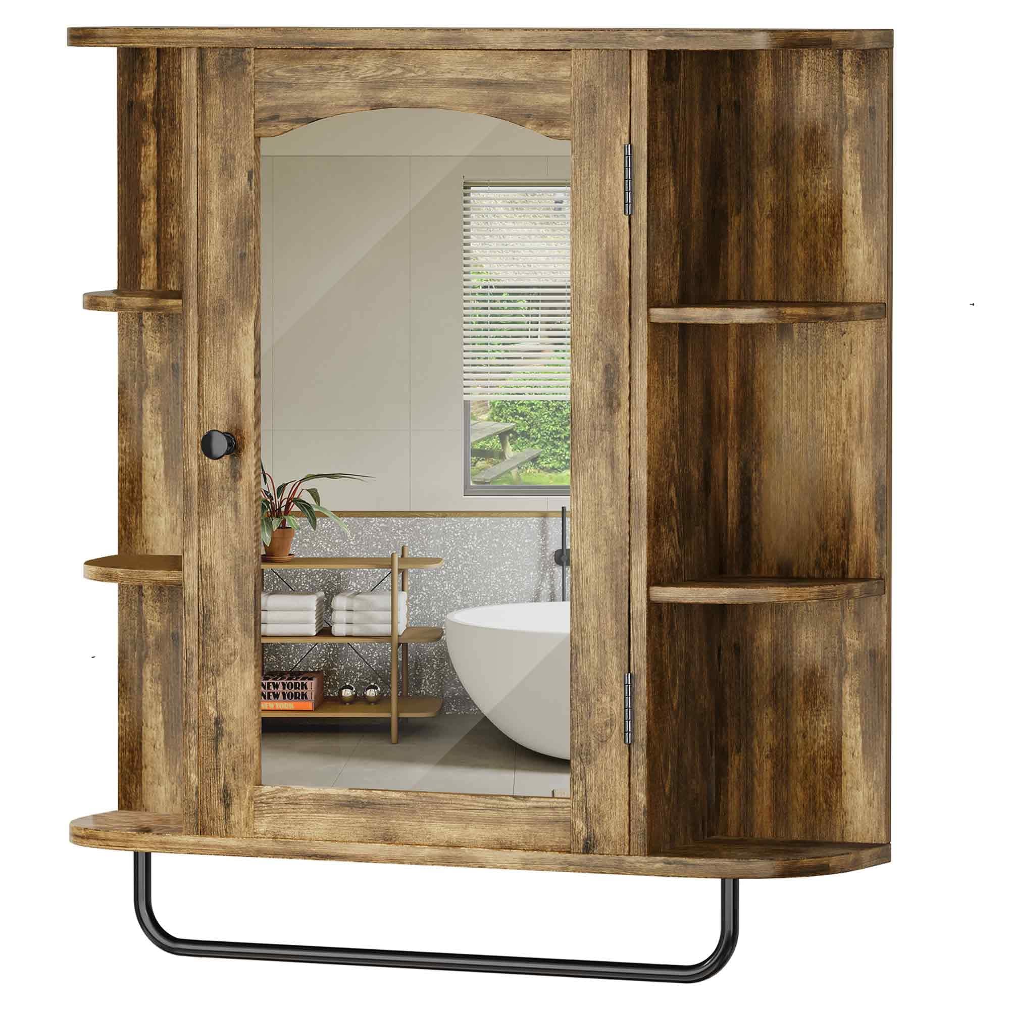 Armoire à pharmacie murale moderne avec étagères réglables et porte-serviettes