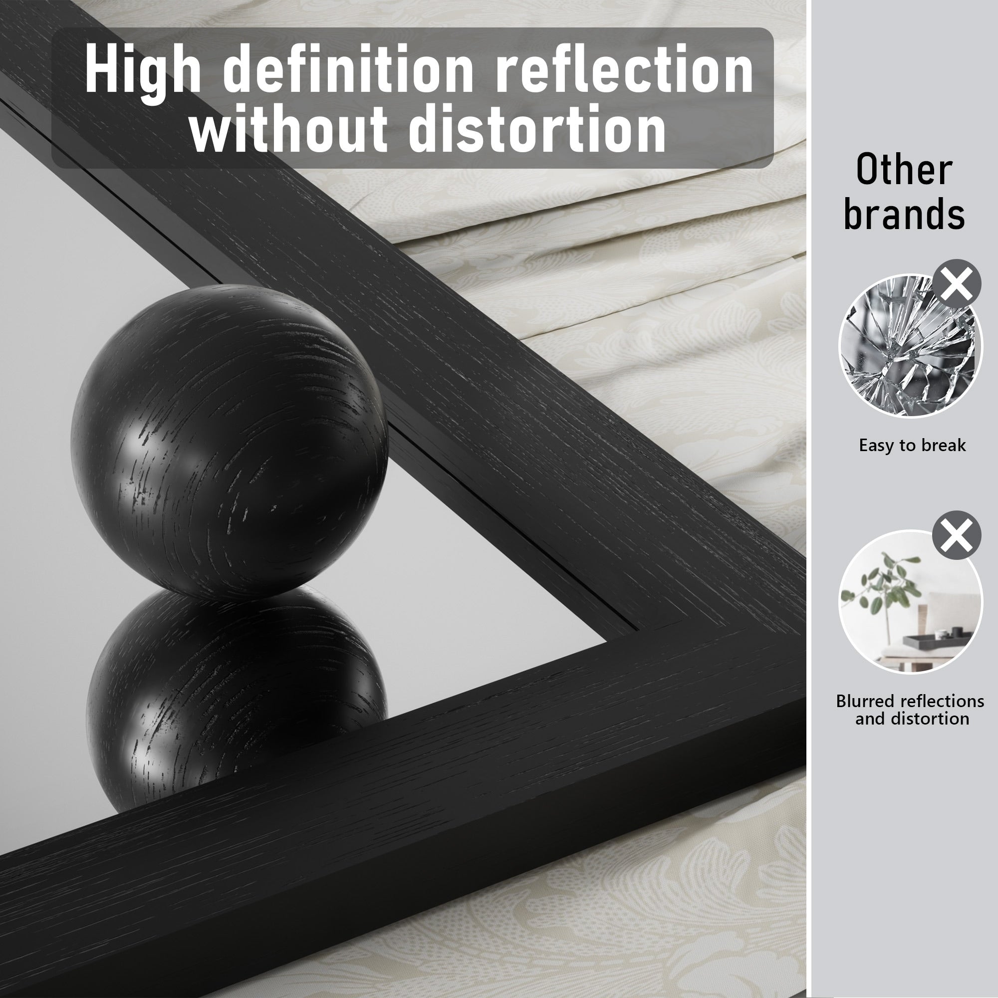 Miroirs muraux modernes, miroir rectangulaire avec cadre en bois, miroir de salle de bain, miroir de grange, miroir de porte de grange avec plusieurs tailles