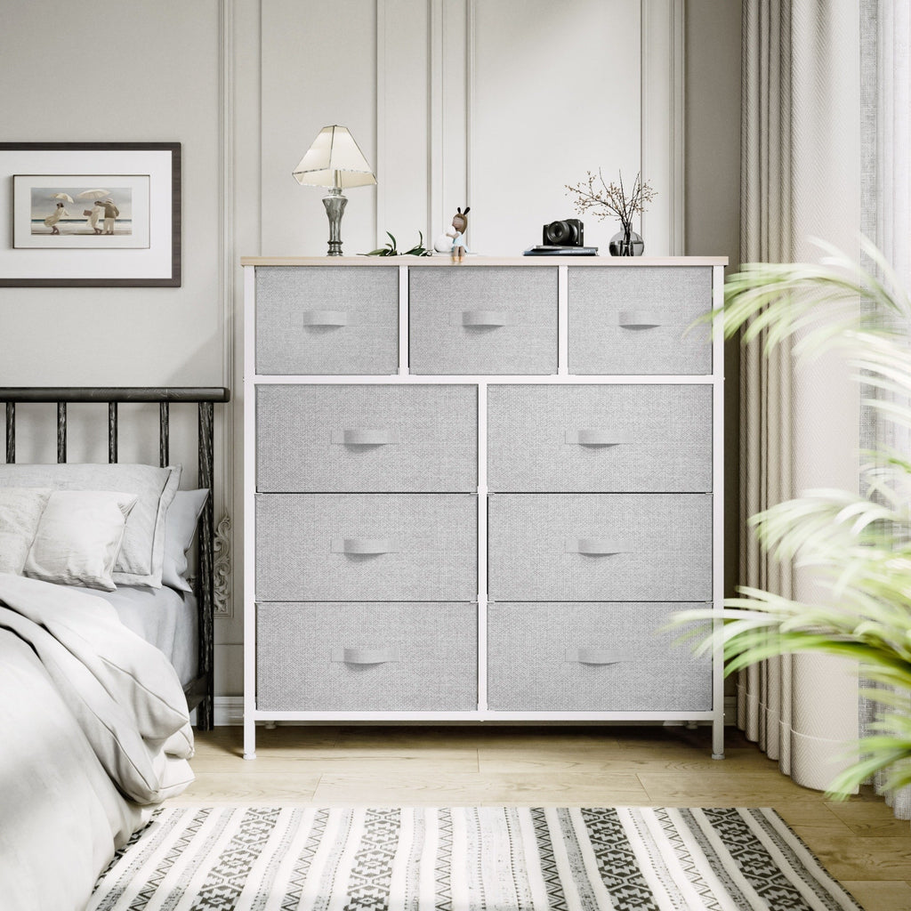 Commode de chambre moderne à 9 tiroirs avec tour de rangement