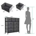 Commode de chambre moderne à 9 tiroirs avec tour de rangement