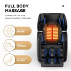 Fauteuil de massage complet du corps à gravité zéro moderne, fauteuil en cuir PU avec chauffage, thérapie par airbag et Bluetooth, repose-pieds réglable