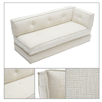 Canapé sans cadre de style moderne avec poches de rangement latérales et rembourrage en mousse haute résilience, tissu chenille