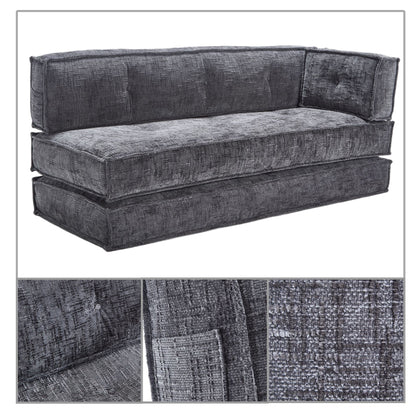 Canapé sans cadre de style moderne avec poches de rangement latérales et rembourrage en mousse haute résilience, tissu chenille