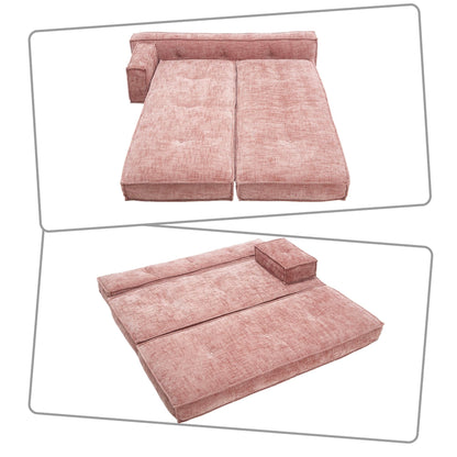 Canapé sans cadre de style moderne avec poches de rangement latérales et rembourrage en mousse haute résilience, tissu chenille