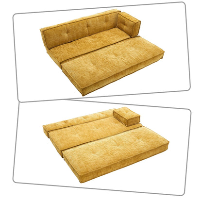 Canapé sans cadre de style moderne avec poches de rangement latérales et rembourrage en mousse haute résilience, tissu chenille