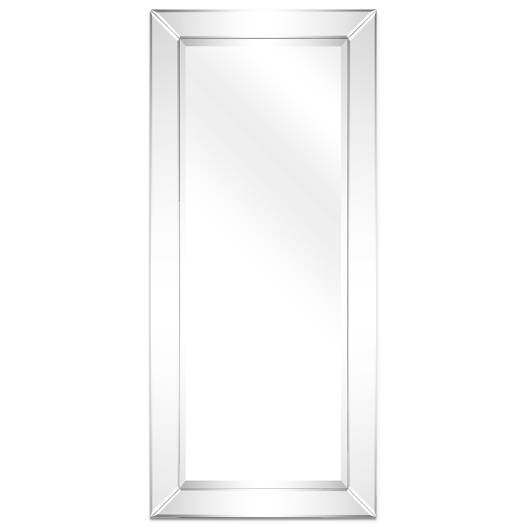Miroir mural rectangulaire biseauté transparent HD pour salle de bain, coiffeuse et chambre à coucher, 3 tailles