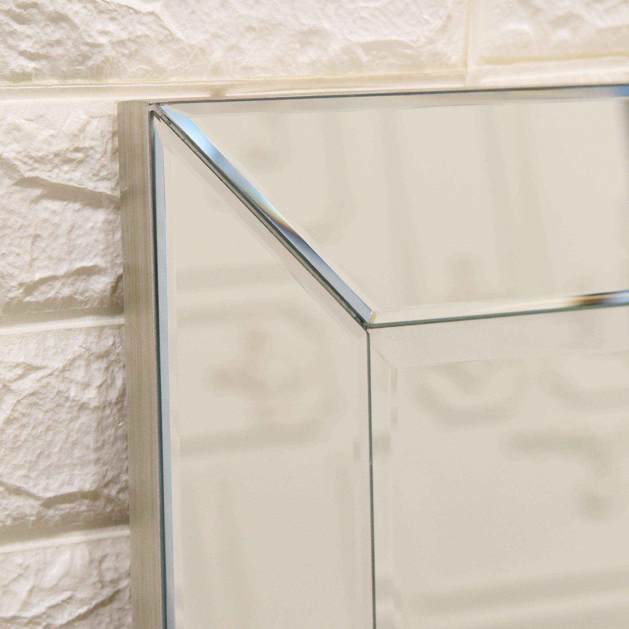 Miroir mural rectangulaire biseauté transparent HD pour salle de bain, coiffeuse et chambre à coucher, 3 tailles