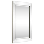 Miroir mural rectangulaire biseauté transparent HD pour salle de bain, coiffeuse et chambre à coucher, 3 tailles