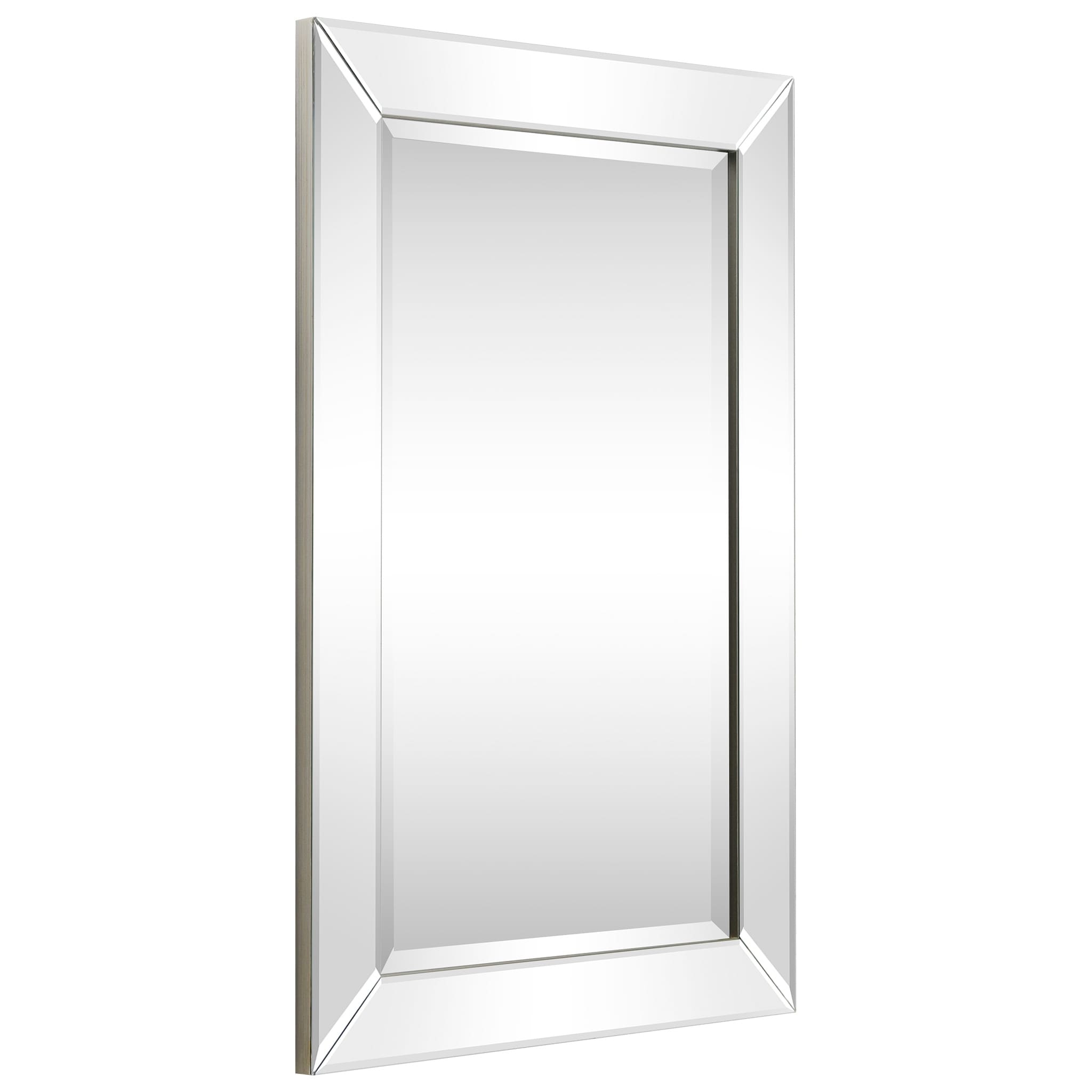 Miroir mural rectangulaire biseauté transparent HD pour salle de bain, coiffeuse et chambre à coucher, 3 tailles