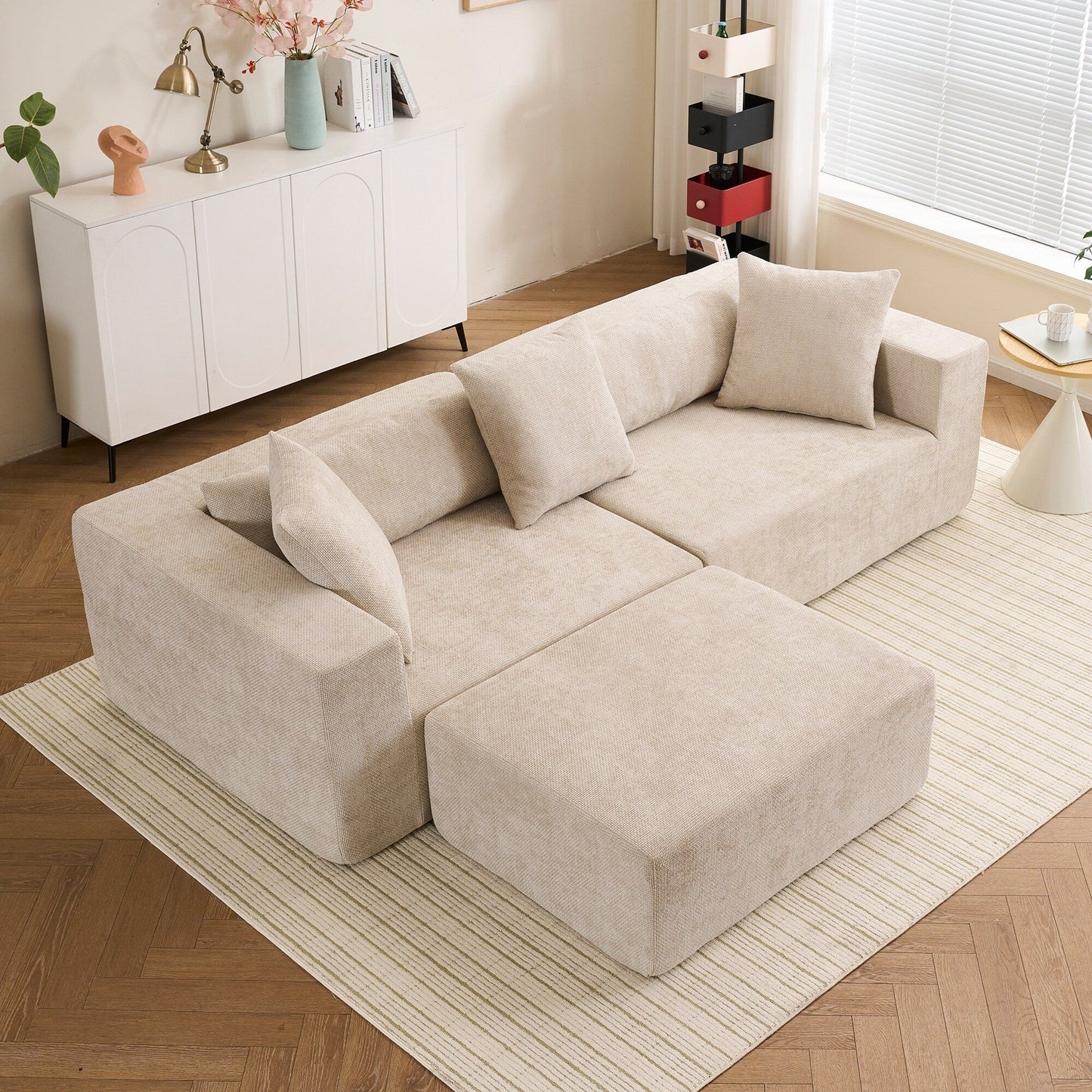 Canapé modulaire 3 places Cloud avec fauteuil en L pour salon et chambre à coucher