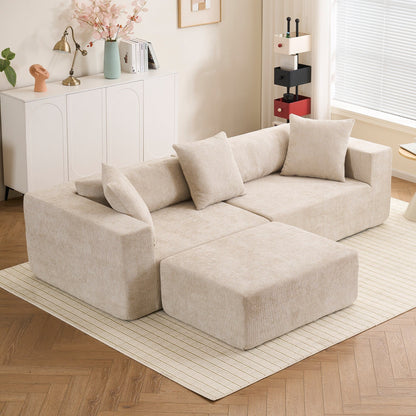 Canapé modulaire 3 places Cloud avec fauteuil en L pour salon et chambre à coucher
