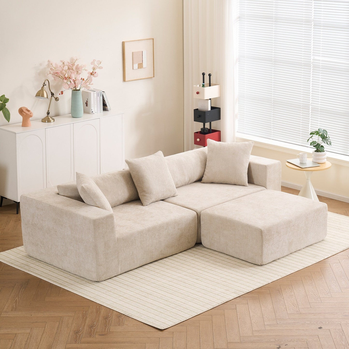 Canapé modulaire 3 places Cloud avec fauteuil en L pour salon et chambre à coucher