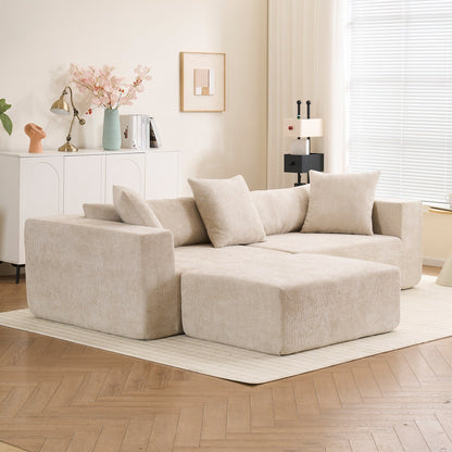 Canapé modulaire 3 places Cloud avec fauteuil en L pour salon et chambre à coucher
