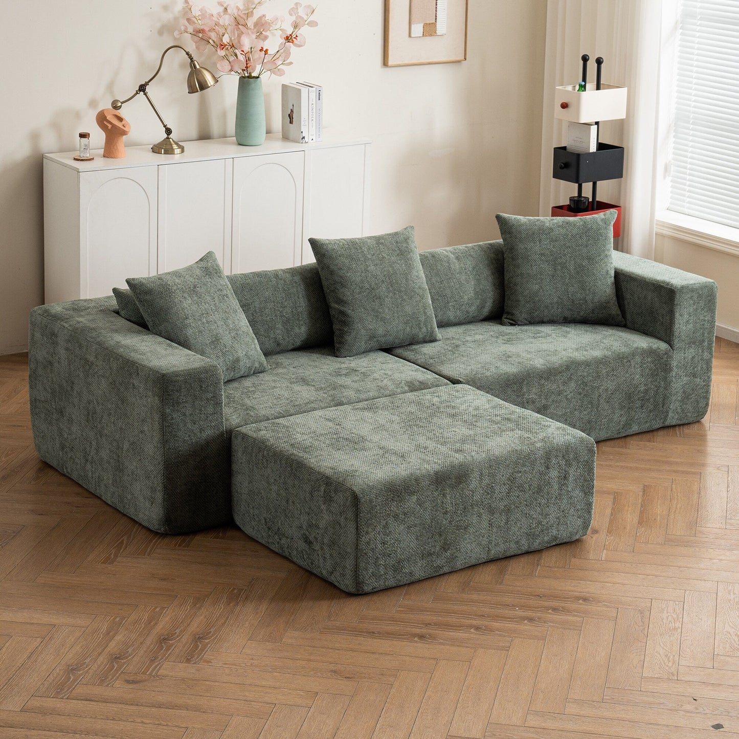 Canapé modulaire 3 places Cloud avec fauteuil en L pour salon et chambre à coucher