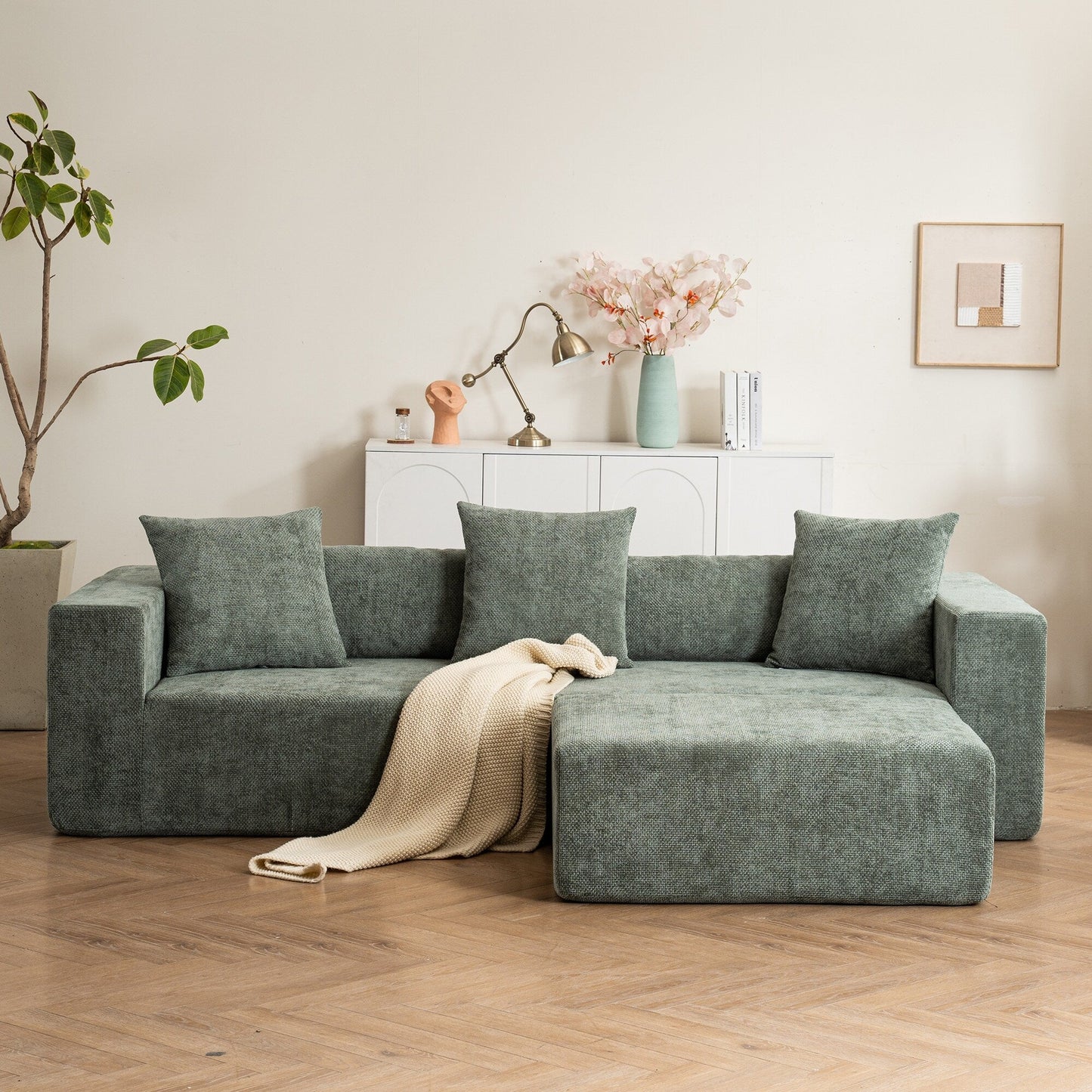 Canapé modulaire 3 places Cloud avec fauteuil en L pour salon et chambre à coucher