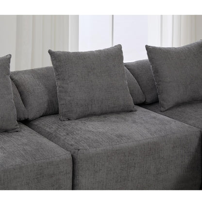 Canapé-lit convertible modulaire 5 pièces avec pouf et oreillers pour le salon