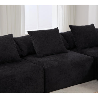 Canapé-lit convertible modulaire 5 pièces avec pouf et oreillers pour le salon