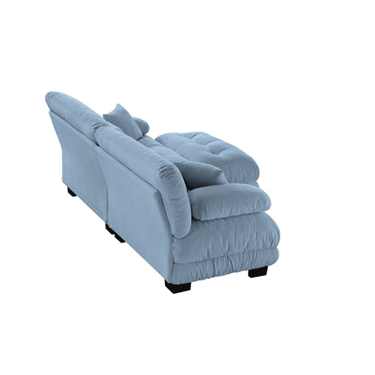 Canapé modulaire 2 places Cloud en chenille avec pouf convertible et coussins lombaires pour le salon