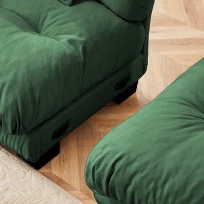 Canapé modulaire 2 places Cloud en chenille avec pouf convertible et coussins lombaires pour le salon