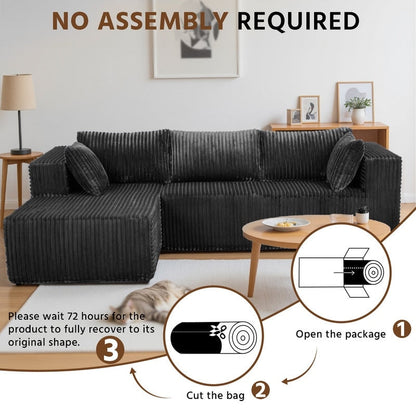 Canapé modulable en peluche, entièrement en mousse sans ressorts, gain de place pour le salon
