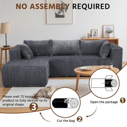 Canapé modulable en peluche, entièrement en mousse sans ressorts, gain de place pour le salon