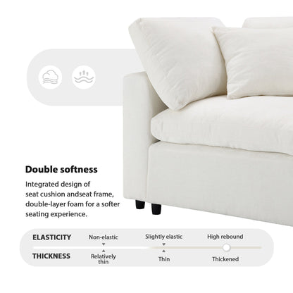 Canapé-lit modulaire Cloud, ensemble de canapés sectionnels en chenille avec pouf, combinaison libre, canapé-lit convertible en U