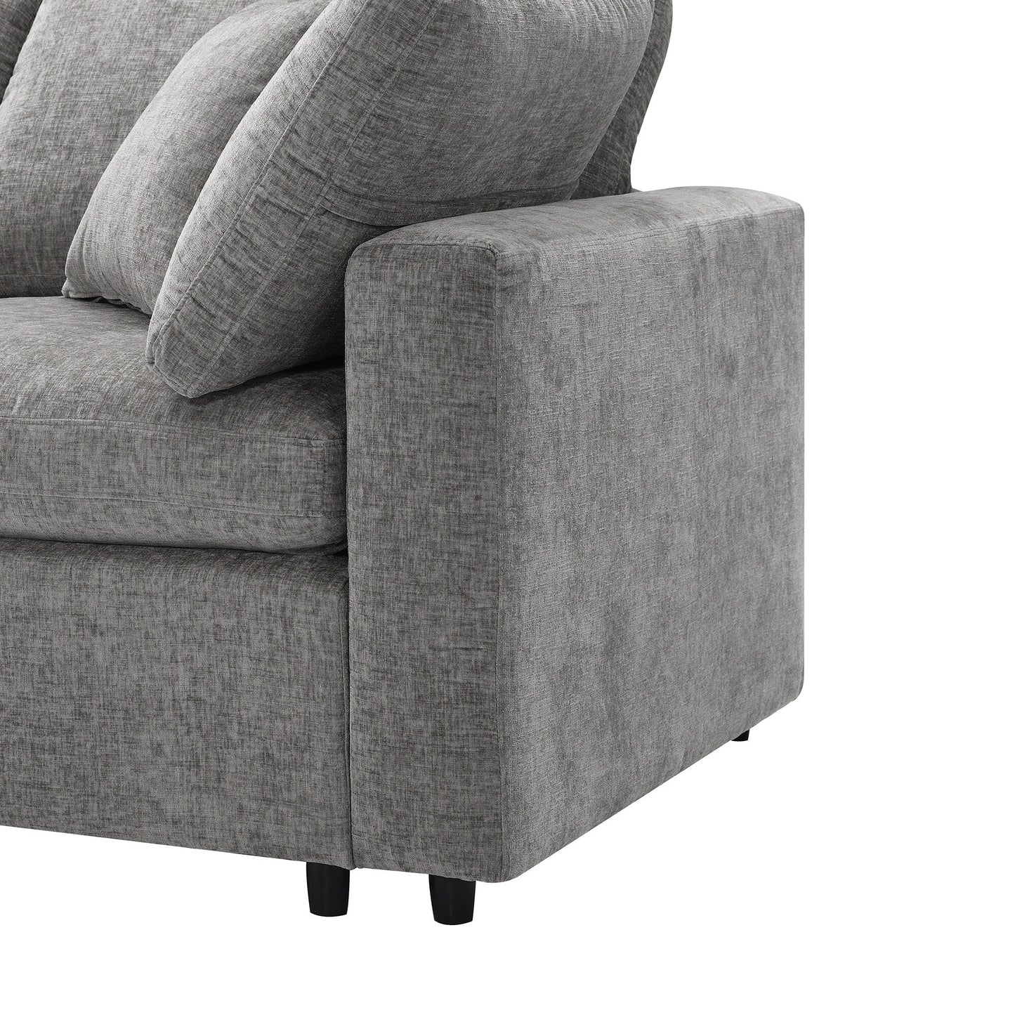 Canapé-lit modulaire Cloud, ensemble de canapés sectionnels en chenille avec pouf, combinaison libre, canapé-lit convertible en U
