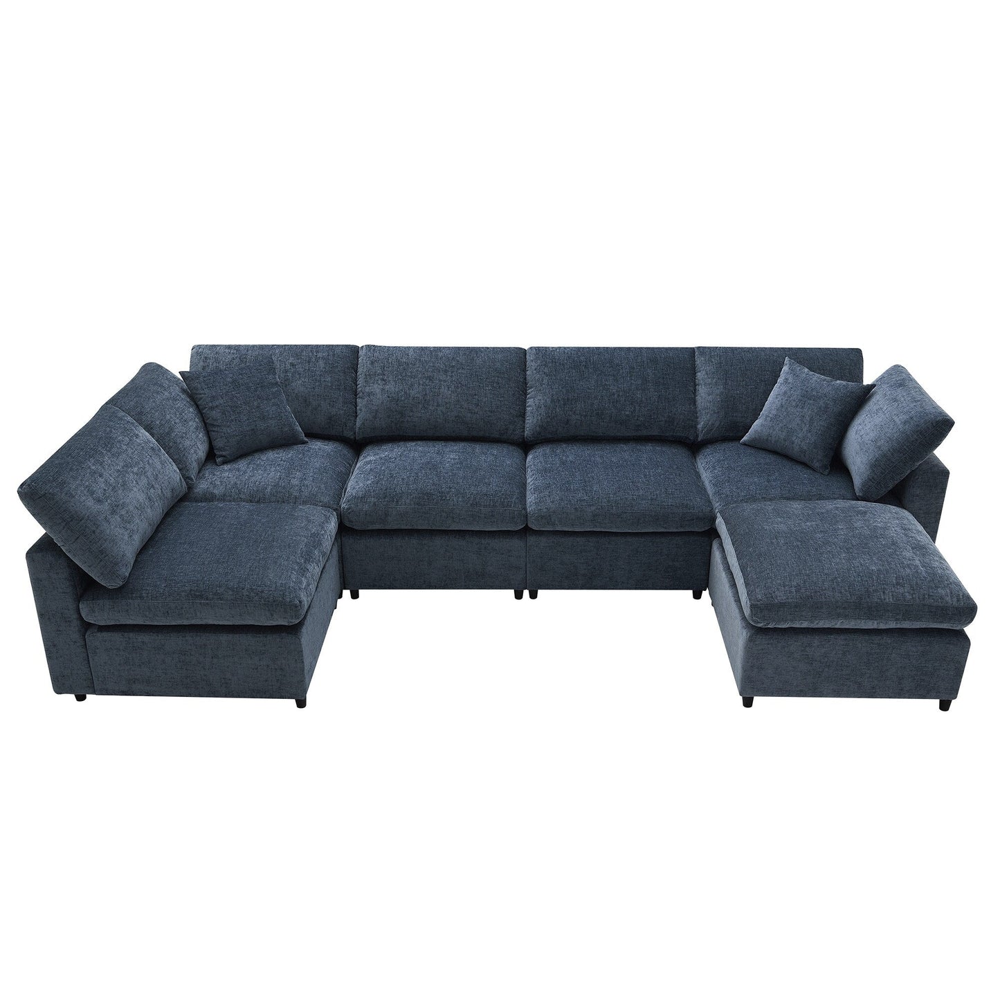 Canapé-lit modulaire Cloud, ensemble de canapés sectionnels en chenille avec pouf, combinaison libre, canapé-lit convertible en U