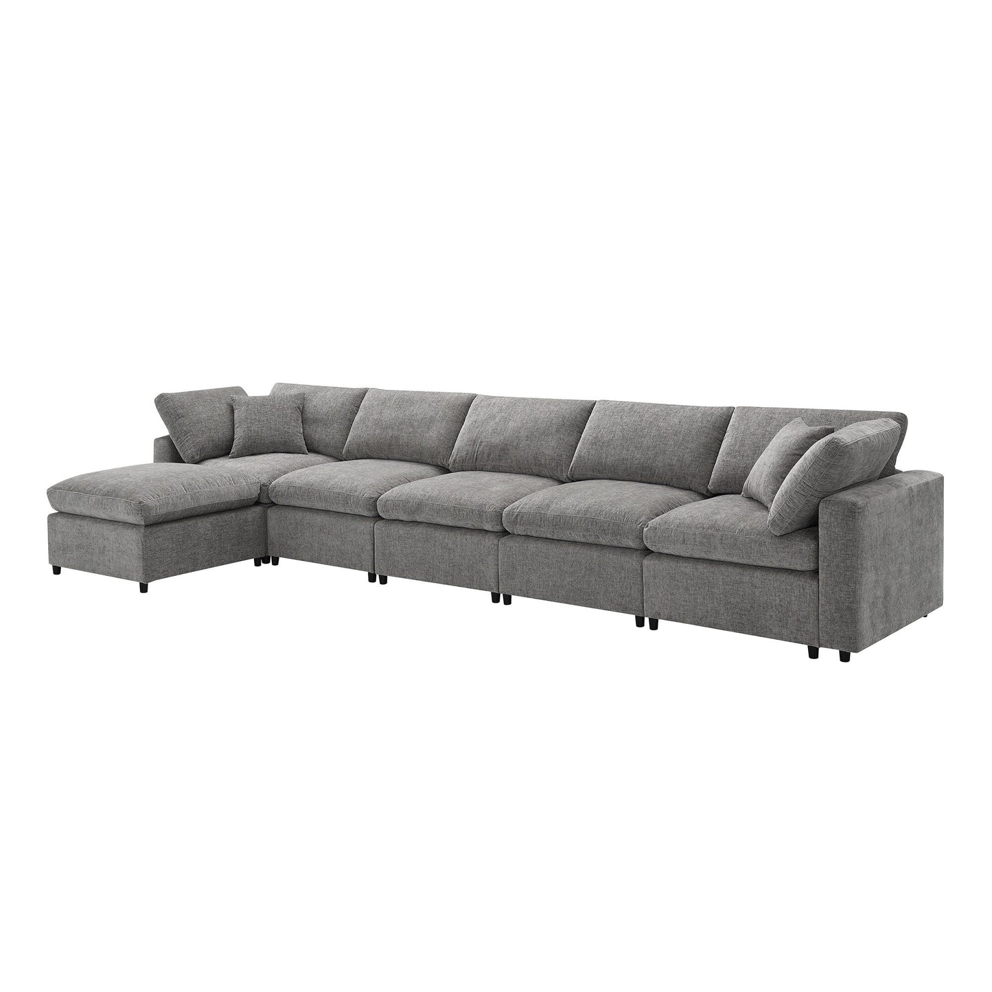 Canapé-lit modulaire Cloud, ensemble de canapés sectionnels en chenille avec pouf, combinaison libre, canapé-lit convertible en U