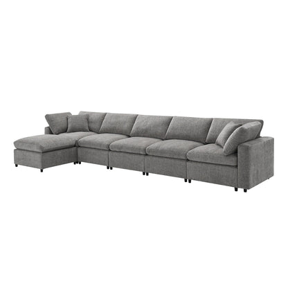 Canapé-lit modulaire Cloud, ensemble de canapés sectionnels en chenille avec pouf, combinaison libre, canapé-lit convertible en U