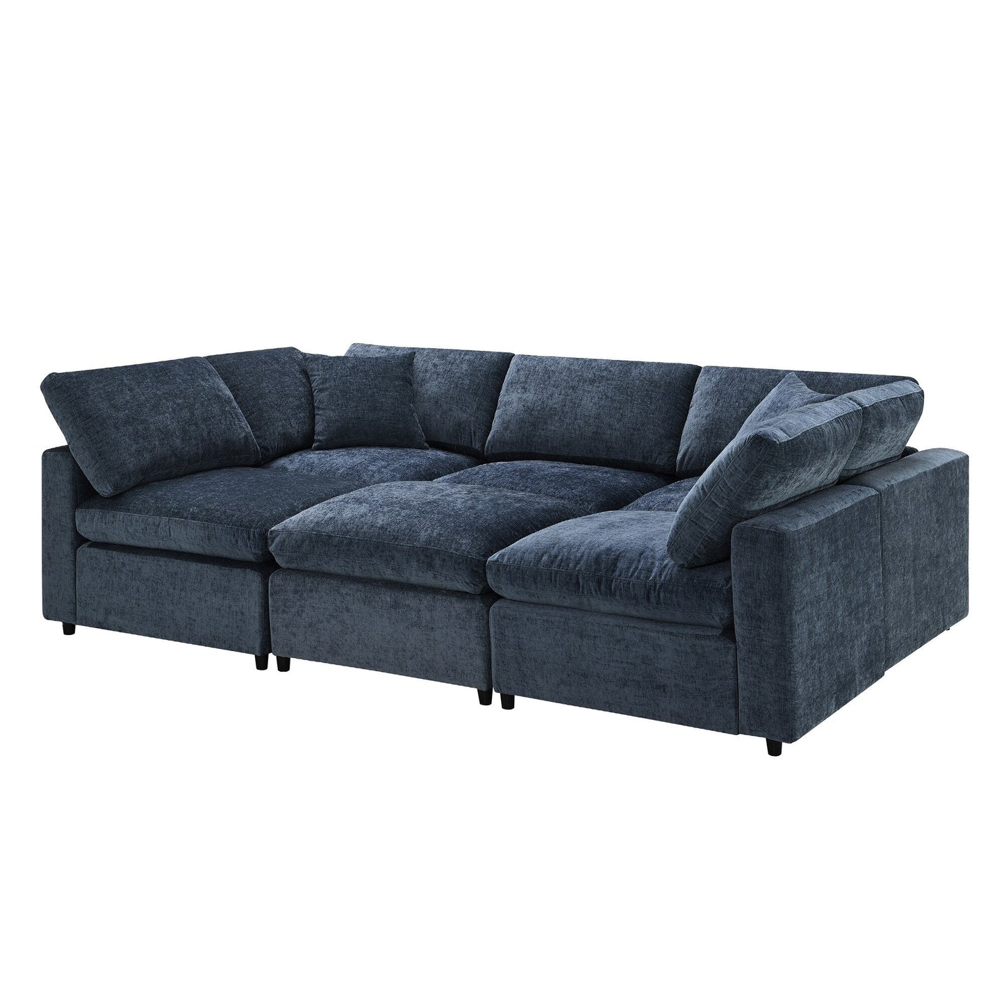 Canapé-lit modulaire Cloud, ensemble de canapés sectionnels en chenille avec pouf, combinaison libre, canapé-lit convertible en U