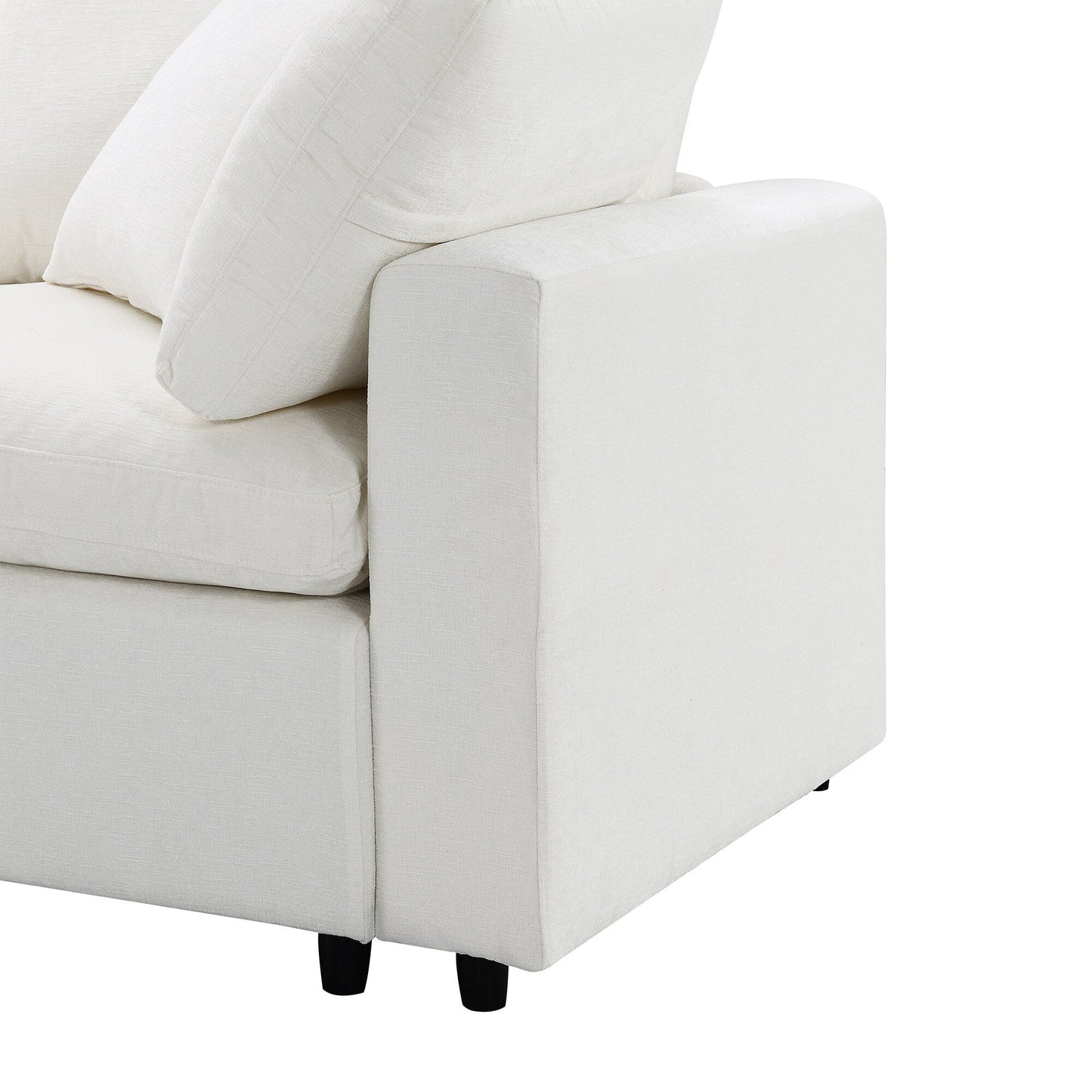 Canapé-lit modulaire Cloud, ensemble de canapés sectionnels en chenille avec pouf, combinaison libre, canapé-lit convertible en U