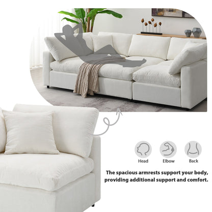 Canapé-lit modulaire Cloud, ensemble de canapés sectionnels en chenille avec pouf, combinaison libre, canapé-lit convertible en U