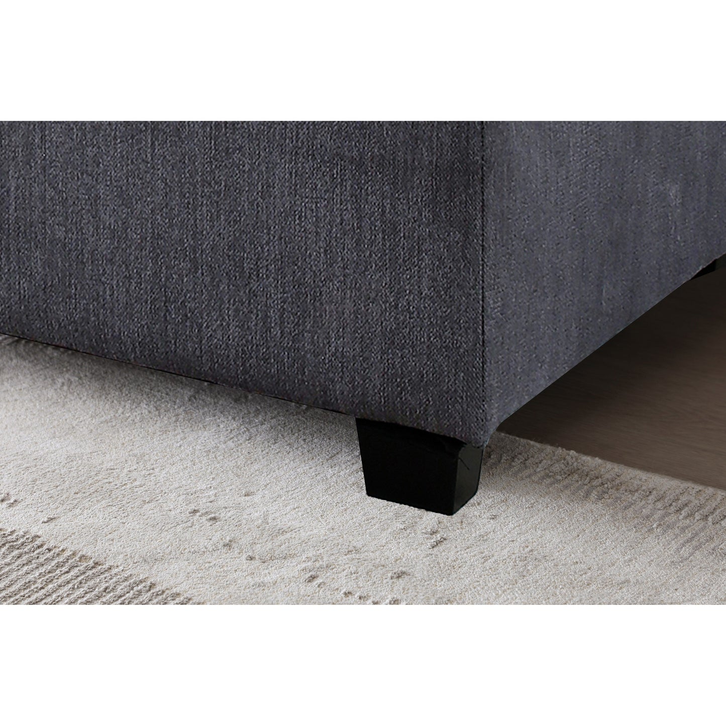 Canapé modulable en L en lin avec pouf réversible, coussins en duvet de canard moelleux, idéal pour le salon ou le bureau