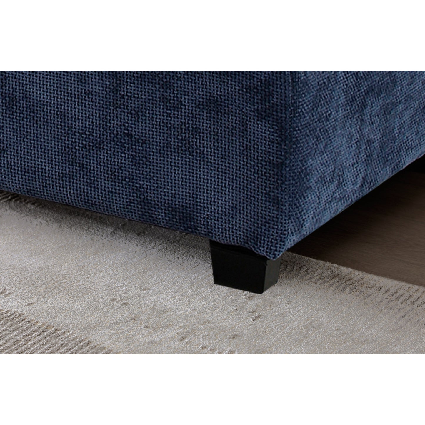 Canapé modulable en L en lin avec pouf réversible, coussins en duvet de canard moelleux, idéal pour le salon ou le bureau