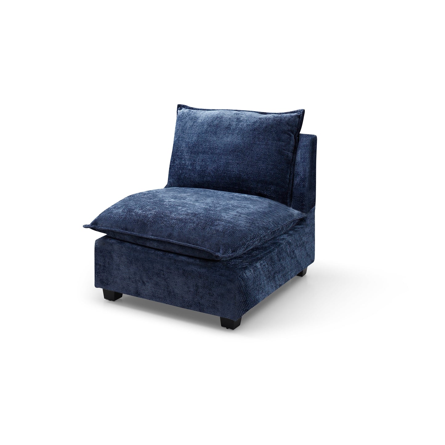 Canapé modulable en L en lin avec pouf réversible, coussins en duvet de canard moelleux, idéal pour le salon ou le bureau