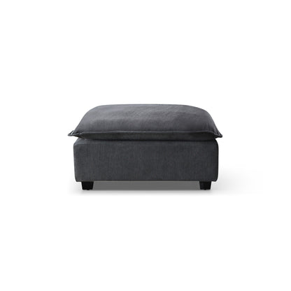 Canapé modulable en L en lin avec pouf réversible, coussins en duvet de canard moelleux, idéal pour le salon ou le bureau