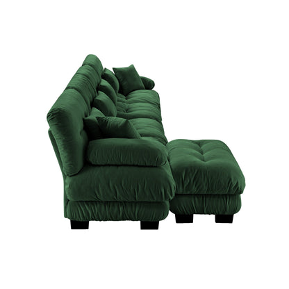 Canapé modulaire 4 places en forme de L, canapé Cloud à combinaison libre avec poufs convertibles pour le salon