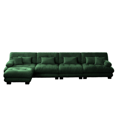 Canapé modulaire 4 places en forme de L, canapé Cloud à combinaison libre avec poufs convertibles pour le salon