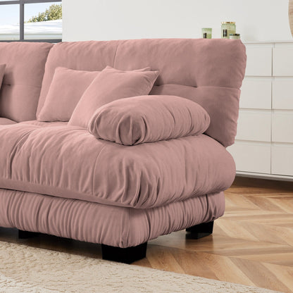 Canapé modulaire 4 places en forme de L, canapé Cloud à combinaison libre avec poufs convertibles pour le salon