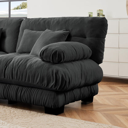 Canapé modulaire 4 places en forme de L, canapé Cloud à combinaison libre avec poufs convertibles pour le salon