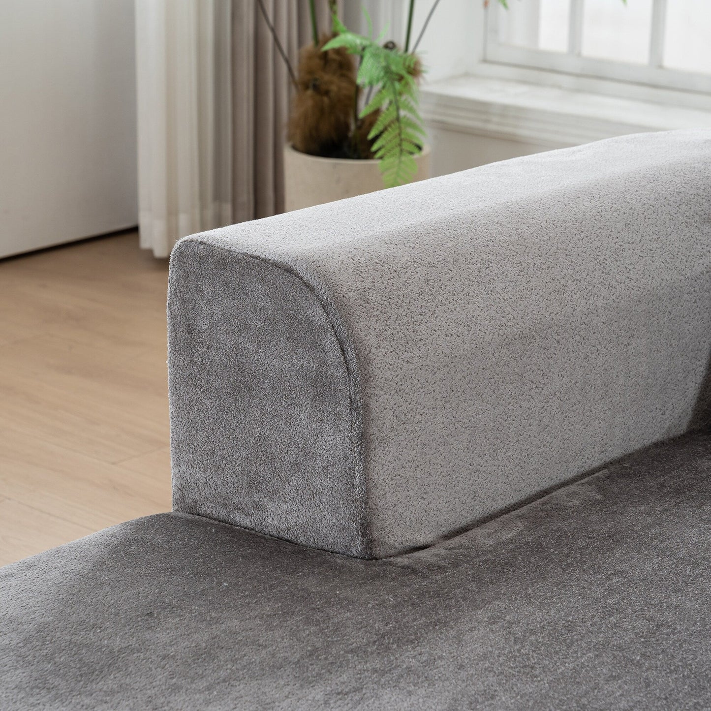 Canapé-lit modulaire en L avec méridienne et assise profonde pour salon ou bureau