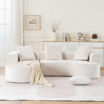 Canapé-lit modulaire en L avec méridienne et assise profonde pour salon ou bureau