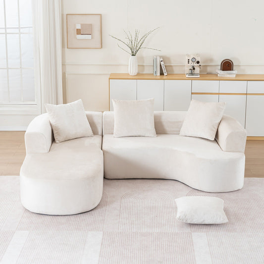 Canapé-lit modulaire en L avec méridienne et assise profonde pour salon ou bureau