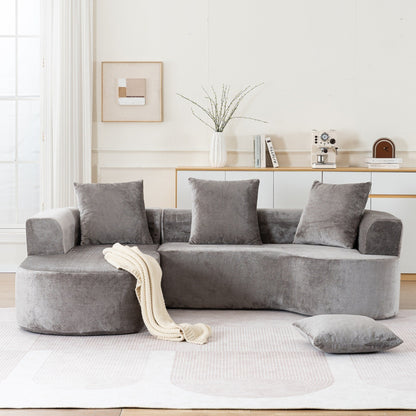 Canapé-lit modulaire en L avec méridienne et assise profonde pour salon ou bureau